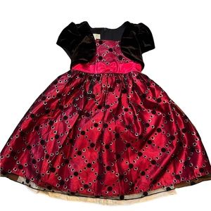 American Princess dress. Black velvet and shimmer red. Size 3T.